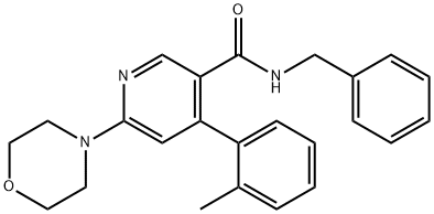 3-Pyridinecarboxamide, 4-(2-methylphenyl)-6-(4-morpholinyl)-N-(phenylmethyl)- Struktur