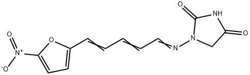 2,4-Imidazolidinedione, 1-[[5-(5-nitro-2-furanyl)-2,4-pentadien-1-ylidene]amino]- Struktur