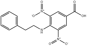 Benzoic acid, 3,5-dinitro-4-[(2-phenylethyl)amino]- Struktur