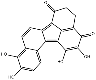 Benzo[j]fluoranthene-1,4-dione, 2,3-dihydro-5,6,9,10-tetrahydroxy- Struktur