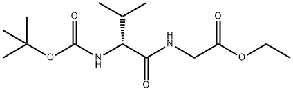 Glycine, N-[(1,1-dimethylethoxy)carbonyl]-D-valyl-, ethyl ester Struktur