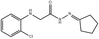 2-[(2-chlorophenyl)amino]-N'-cyclopentylideneacetohydrazide (non-preferred name) Struktur