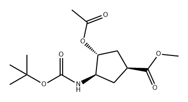 Cyclopentanecarboxylic acid, 3-(acetyloxy)-4-[[(1,1-dimethylethoxy)carbonyl]amino]-, methyl ester, (1S,3R,4R)-