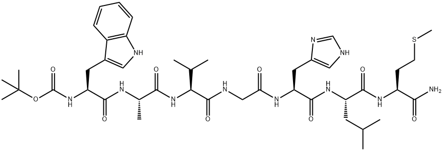 L-Methioninamide, N-[(1,1-dimethylethoxy)carbonyl]-L-tryptophyl-L-alanyl-L-valylglycyl-L-histidyl-L-leucyl- (9CI) Struktur