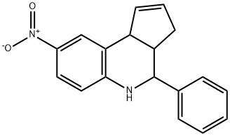 3H-Cyclopenta[c]quinoline, 3a,4,5,9b-tetrahydro-8-nitro-4-phenyl- Struktur