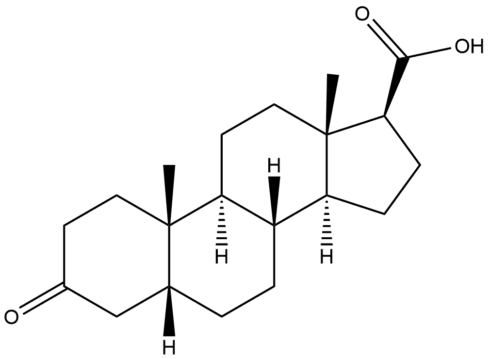 Androstane-17-carboxylic acid, 3-oxo-, (5β,17β)- (9CI) Struktur