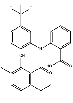 Benzoic  acid,  2-[[2-hydroxy-3-methyl-6-(1-methylethyl)benzoyl][3-(trifluoromethyl]phenyl]amino]-  (9CI) Struktur