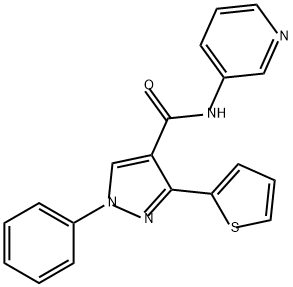 1H-Pyrazole-4-carboxamide, 1-phenyl-N-3-pyridinyl-3-(2-thienyl)- Struktur