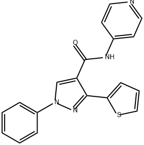 1H-Pyrazole-4-carboxamide, 1-phenyl-N-4-pyridinyl-3-(2-thienyl)- Struktur