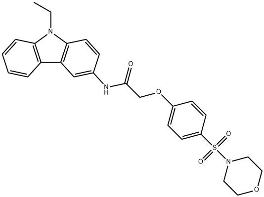 Acetamide, N-(9-ethyl-9H-carbazol-3-yl)-2-[4-(4-morpholinylsulfonyl)phenoxy]- Struktur