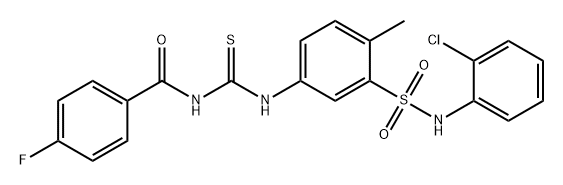 Benzamide, N-[[[3-[[(2-chlorophenyl)amino]sulfonyl]-4-methylphenyl]amino]thioxomethyl]-4-fluoro- Struktur