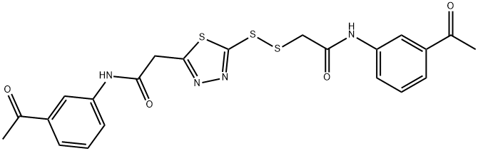 2,2'-(1,3,4-thiadiazole-2,5-diyldisulfanediyl)bis[N-(3-acetylphenyl)acetamide] Struktur