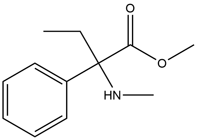 Benzeneacetic acid, α-ethyl-α-(methylamino)-, methyl ester Struktur