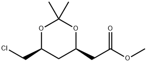 1,3-Dioxane-4-acetic acid, 6-(chloromethyl)-2,2-dimethyl-, methyl ester, (4R,6S)- Struktur