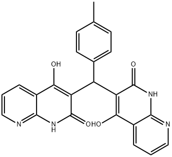 1,8-Naphthyridin-2(1H)-one,3,3-[(4-methylphenyl)methylene]bis[4-hydroxy-(9CI) Struktur