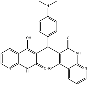 1,8-Naphthyridin-2(1H)-one,3,3-[[4-(dimethylamino)phenyl]methylene]bis[4-hydroxy-(9CI) Struktur