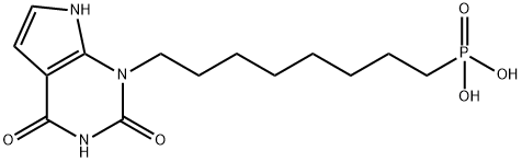 1-(8-Phosphonooctyl)-7-deazaxanthine Struktur