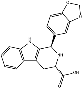 1H-Pyrido[3,4-b]indole-3-carboxylic acid, 1-(1,3-benzodioxol-5-yl)-2,3,4,9-tetrahydro-, (1R,3S)- Struktur