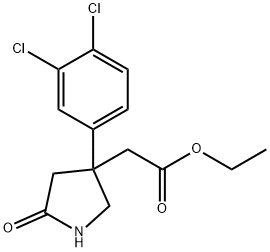 3-Pyrrolidineacetic acid, 3-(3,4-dichlorophenyl)-5-oxo-, ethyl ester Struktur