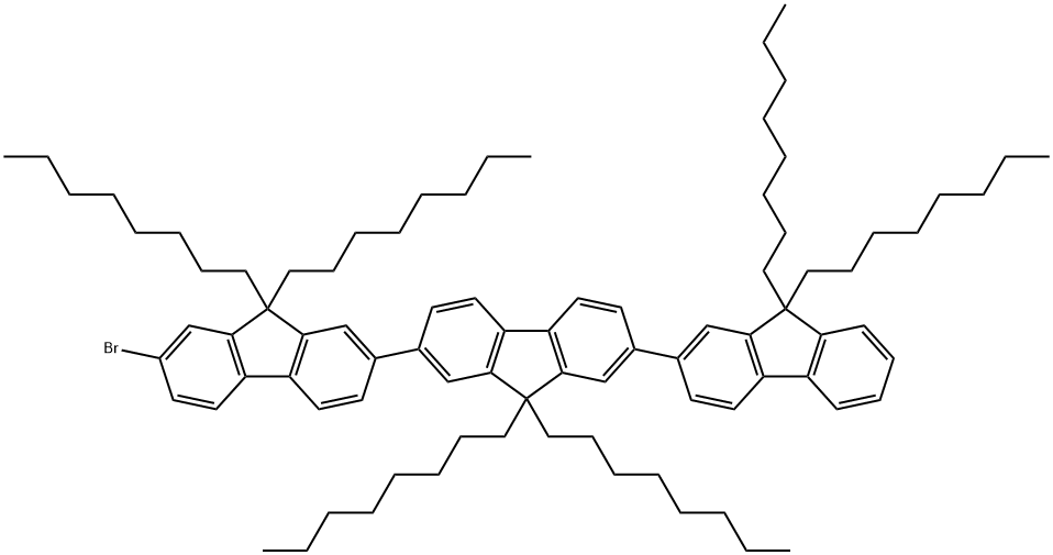 7-bromo-9,9,9',9',9'',9''-hexaoctyl-9H,9'H,9''H-2,2':7',2''-terfluorene Struktur