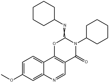 3,4-Dihydro-2-cyclohexylimino-3-cyclohexyl-8-methoxy-4-oxo-2H-1,3-oxaz in[5,6-c]quinoline Struktur