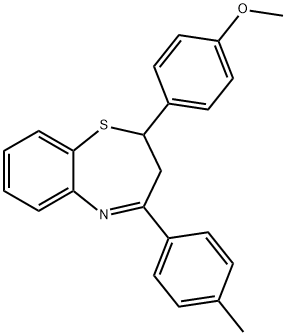 1,5-Benzothiazepine, 2,3-dihydro-2-(4-methoxyphenyl)-4-(4-methylphenyl)- Struktur