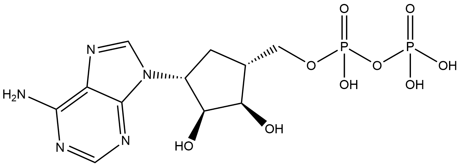 ((1R,2R,3S,4R)-4-(6-Amino-9H-purin-9-yl)-2,3-dihydroxycyclopentyl)methyl trihydrogen diphosphate Struktur