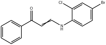 2-Propen-1-one, 3-[(4-bromo-2-chlorophenyl)amino]-1-phenyl- Struktur