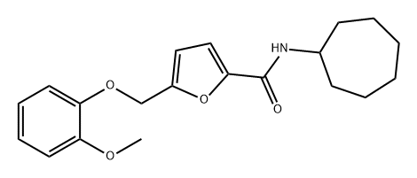 2-Furancarboxamide, N-cycloheptyl-5-[(2-methoxyphenoxy)methyl]- Struktur