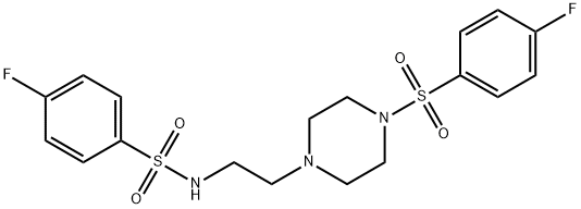 Benzenesulfonamide, 4-fluoro-N-[2-[4-[(4-fluorophenyl)sulfonyl]-1-piperazinyl]ethyl]- Struktur