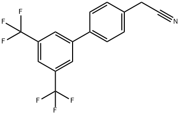 [1,1'-Biphenyl]-4-acetonitrile, 3',5'-bis(trifluoromethyl)- Struktur