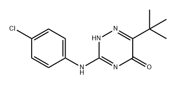 1,2,4-Triazin-5(2H)-one, 3-[(4-chlorophenyl)amino]-6-(1,1-dimethylethyl)- Struktur