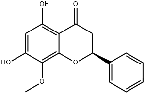 4H-1-Benzopyran-4-one, 2,3-dihydro-5,7-dihydroxy-8-methoxy-2-phenyl-, (2S)- Struktur