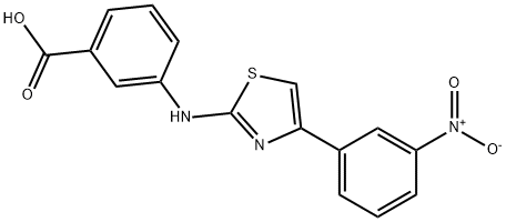 Benzoic acid, 3-[[4-(3-nitrophenyl)-2-thiazolyl]amino]- Struktur