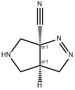 (3aR,6aS)-rel-3a,4,5,6-tetrahydro-Pyrrolo[3,4-c]pyrazole-6a(3H)-carbonitrile (Relative struc) Struktur