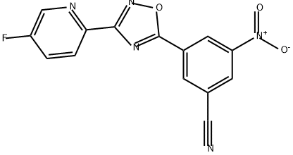 Benzonitrile, 3-[3-(5-fluoro-2-pyridinyl)-1,2,4-oxadiazol-5-yl]-5-nitro- Struktur