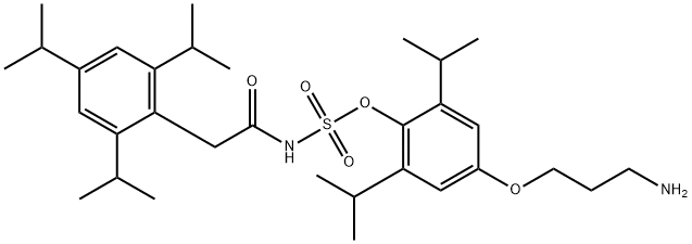 Sulfamic acid, [[2,4,6-tris(1-methylethyl)phenyl]acetyl]-, 4-(3-aminopropoxy)-2,6-bis(1-methylethyl)phenyl ester (9CI) Struktur