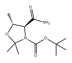 (4S,5R)-4-氨基甲酰基-2,2,5-三甲基噁唑烷-3-羧酸叔丁酯, 458570-06-4, 結(jié)構(gòu)式