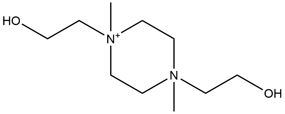 1,4-Bis(2-hydroxyethyl)-1,4-dimethylpiperazinium Struktur