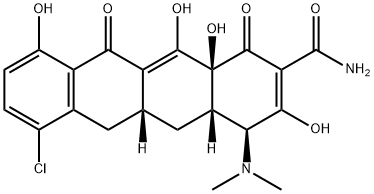 2-Naphthacenecarboxamide, 7-chloro-4-(dimethylamino)-1,4,4a,5,5a,6,11,12a-octahydro-3,10,12,12a-tetrahydroxy-1,11-dioxo-, (4S,4aS,5aR,12aS)- Struktur