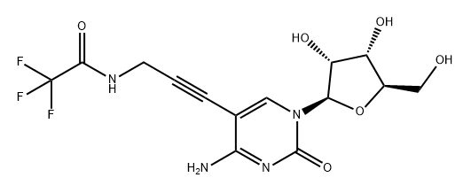 Cytidine, 5-[3-[(2,2,2-trifluoroacetyl)amino]-1-propyn-1-yl]- Struktur