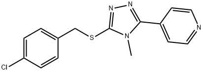 Pyridine, 4-[5-[[(4-chlorophenyl)methyl]thio]-4-methyl-4H-1,2,4-triazol-3-yl]- Struktur