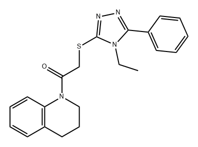 Ethanone, 1-(3,4-dihydro-1(2H)-quinolinyl)-2-[(4-ethyl-5-phenyl-4H-1,2,4-triazol-3-yl)thio]- Struktur