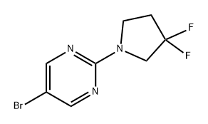 Pyrimidine, 5-bromo-2-(3,3-difluoro-1-pyrrolidinyl)- Struktur