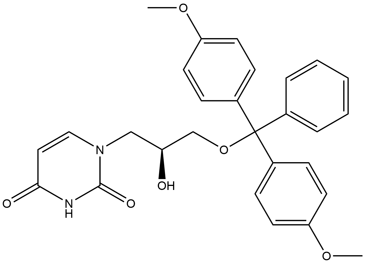 (S)-DMT-glycidol-uracil Struktur