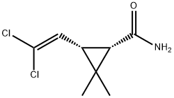 Cyclopropanecarboxamide, 3-(2,2-dichloroethenyl)-2,2-dimethyl-, (1S,3S)- Struktur