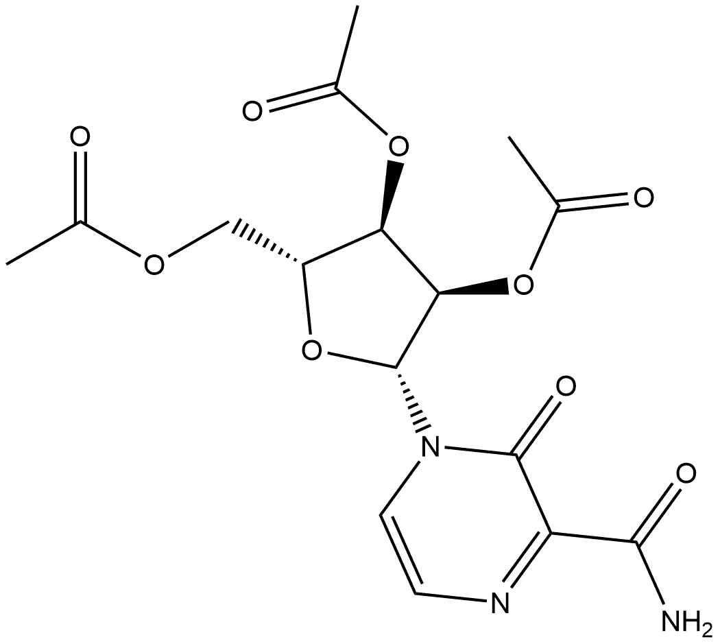 PyrazinecarboxaMide, 3,4-dihydro-3-oxo-4-(2,3,5-tri-O-acetyl-β-D-ribofuranosyl)- (9CI) Struktur