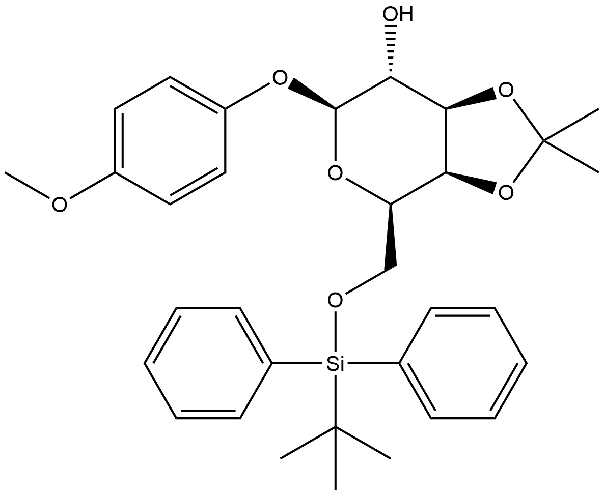 4-Methoxyphenyl 6-O-tert-butyldiphenylsilyl-3,4-O-isopropylidene-beta-D-galactopyranoside, Min. 98% Struktur