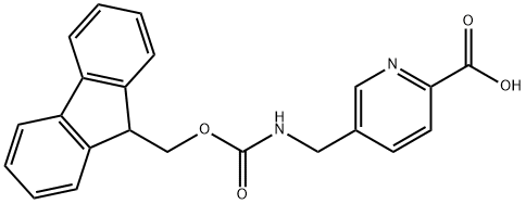 2-Pyridinecarboxylic acid, 5-[[[(9H-fluoren-9-ylmethoxy)carbonyl]amino]methyl]- Struktur