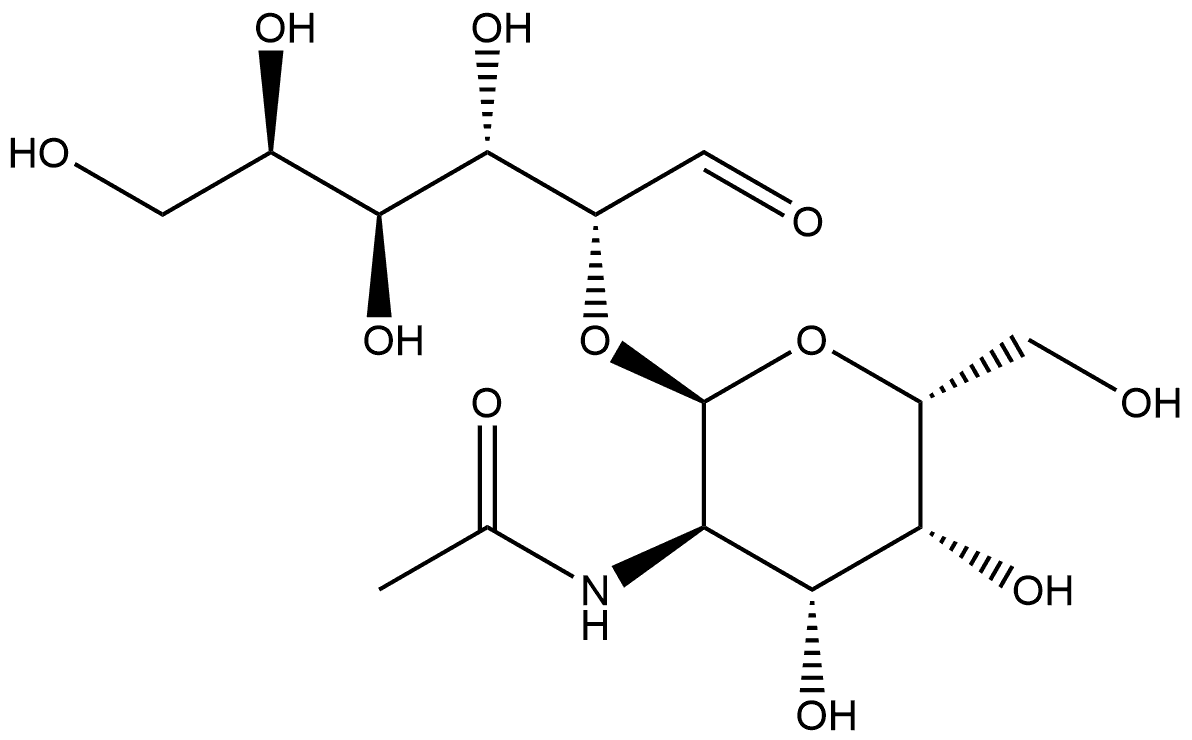 2-O-(2-Acetamido-2-deoxy-α-D-galactopyranosyl)-D-galactose Struktur